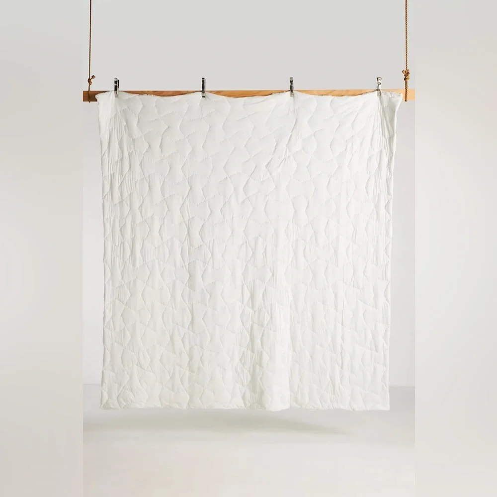 Anthropologie CONSTANCE COTTON JERSEY CLOUD QUILT Style 4540H545AA Ivory King